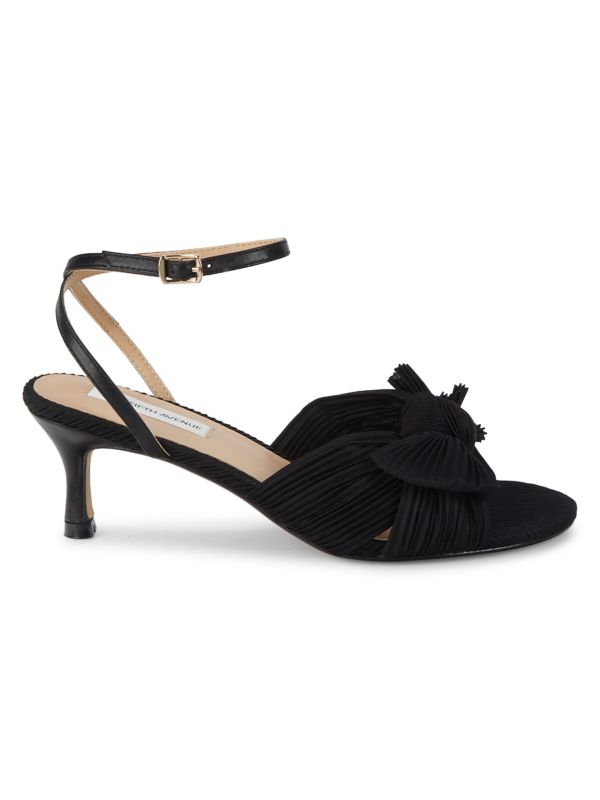 Saks Fifth Avenue Sammy Bow-Knot Leather Kitten Heel Sandals